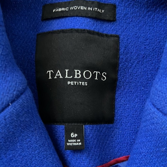 🎉HP 8X🎉Talbots Petite 6P Cobalt Blue Womens Double Breasted Pea Coat - Picture 4 of 8